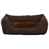 VidaXL Hondenmand linnen-look 85,5x70x23 cm fleece bruin