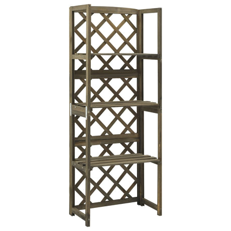 Vidaxl latwerk avec étagères 55x30x140 cm de pin massif gris gris