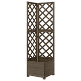 Vidaxl Latwerkplantenbak Corner Modèle 40x40x150 cm Grey en bois pur