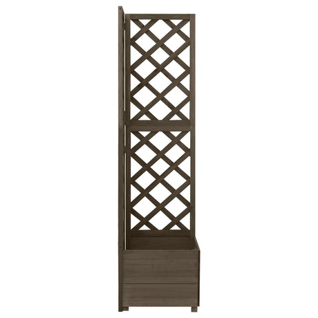 Vidaxl Latwerkplantenbak Corner Modèle 40x40x150 cm Grey en bois pur