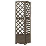 Vidaxl Latwerkplantenbak Corner Modèle 40x40x150 cm Grey en bois pur
