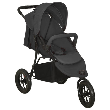 Vidaxl Pram en acier anthracite -colored