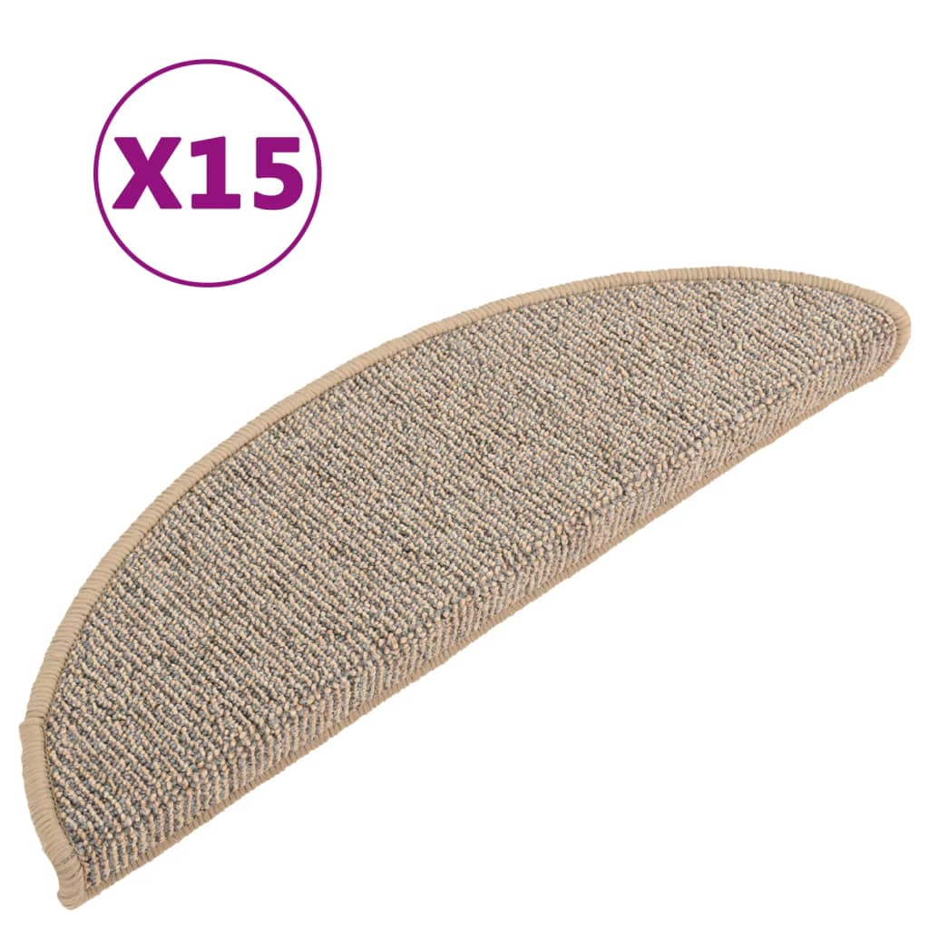 Vidaxl Stair tappetini 15 St 56x17x3 cm marrone