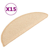 Mattes d'escalier Vidaxl 15 ST 56X17X3 CM CRÈME Hémisphère