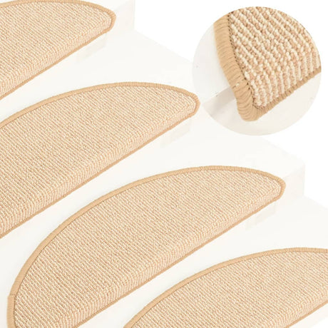 Mattes d'escalier Vidaxl 15 ST 56X17X3 CM CRÈME Hémisphère