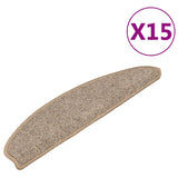 VidaXL Tapis d'escalier 15 pcs 65x21x4 cm gris et marron