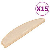VidaXL Tapis d'escalier 15 pcs 65x21x4 cm couleur crème