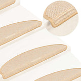 VidaXL Tapis d'escalier 15 pcs 65x21x4 cm couleur crème