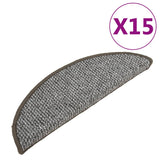 Vidaxl stair mats 15 st 56x17x3 cm gray