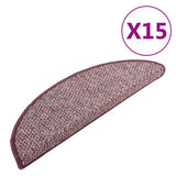 Vidaxl stair mats 15 st 65x21x4 cm purple