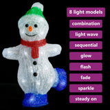 Vidaxl Christmas Figure Snowman a mené à l'intérieur et à l'extérieur de 30 cm acrylique