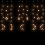 Vidaxl Light Garland Star and Moon Remote Control 138 LEDS WHITE CHAUD