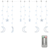 Vidaxl Light Garland Star and Moon Remote Control 138 LEDS Blanc froid