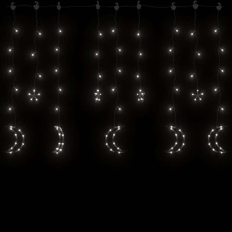 Vidaxl Light Garland Star and Moon Remote Control 138 LEDS Blanc froid