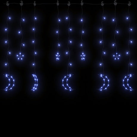 Vidaxl Light Garland Star et Moon Remote Control 138 LEDS BLUE