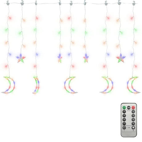 Vidaxl Light Garland Star and Moon 138 LEDS Multi -colored