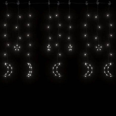 Vidaxl Light Garland Star and Moon Remote Control 345 LEDS Cold White