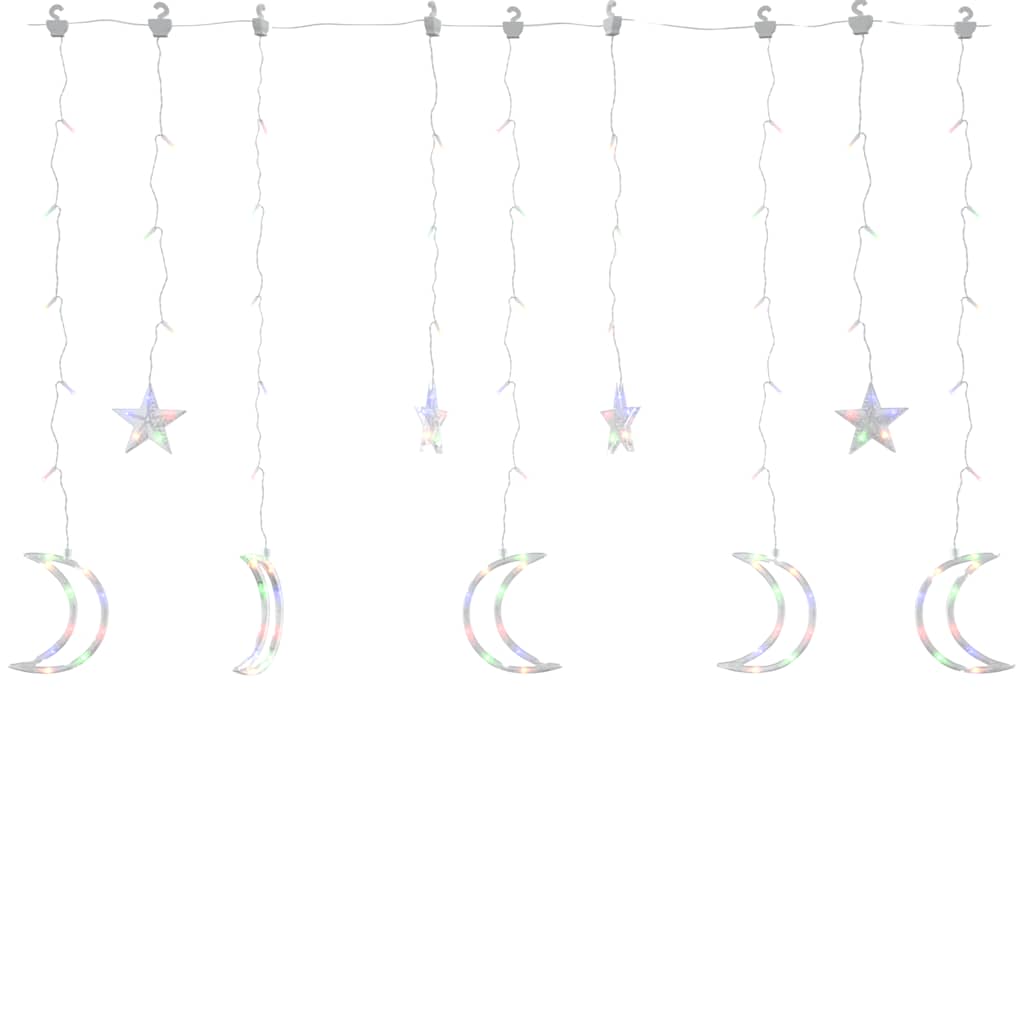 Vidaxl Light Garland Star and Moon 345 LEDS Multi -colored