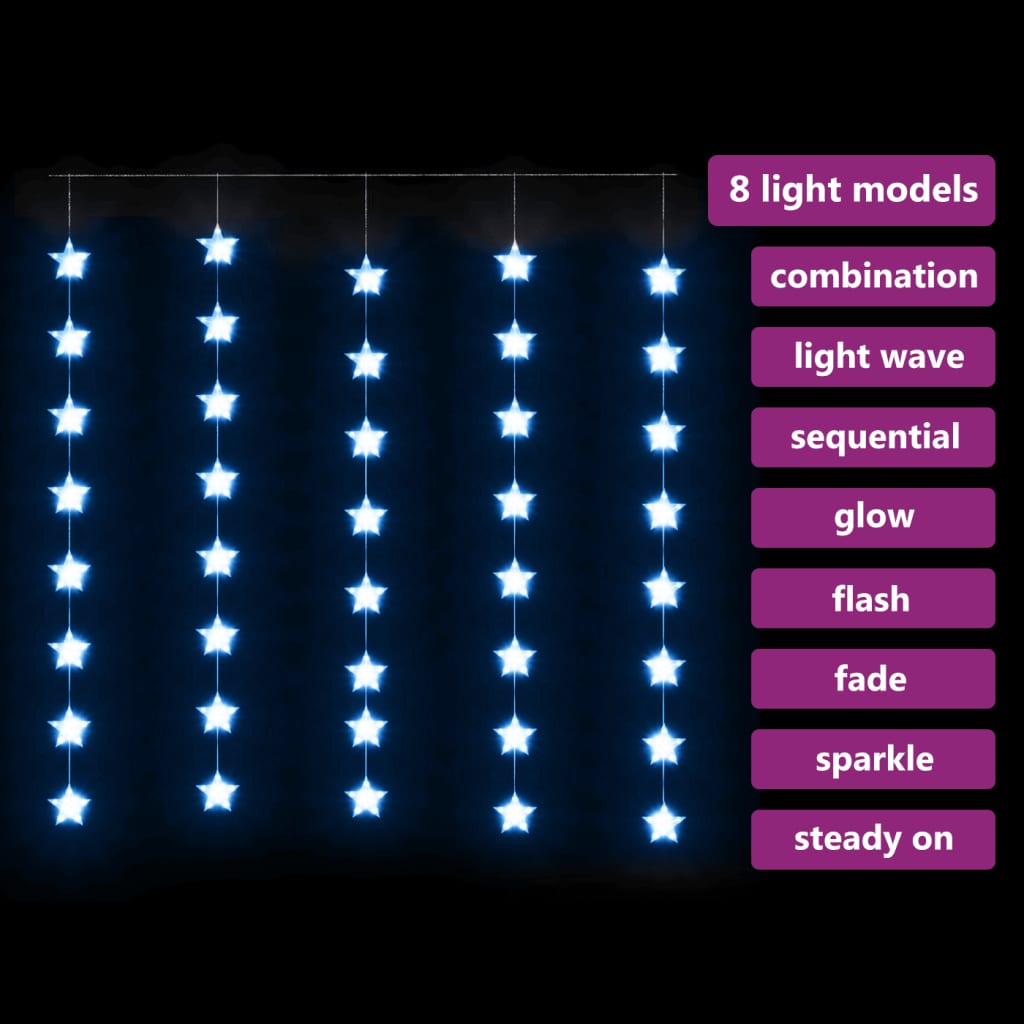 Vidaxl Light Corder Stars mit 200 LEDs und 8 Funktionen blau