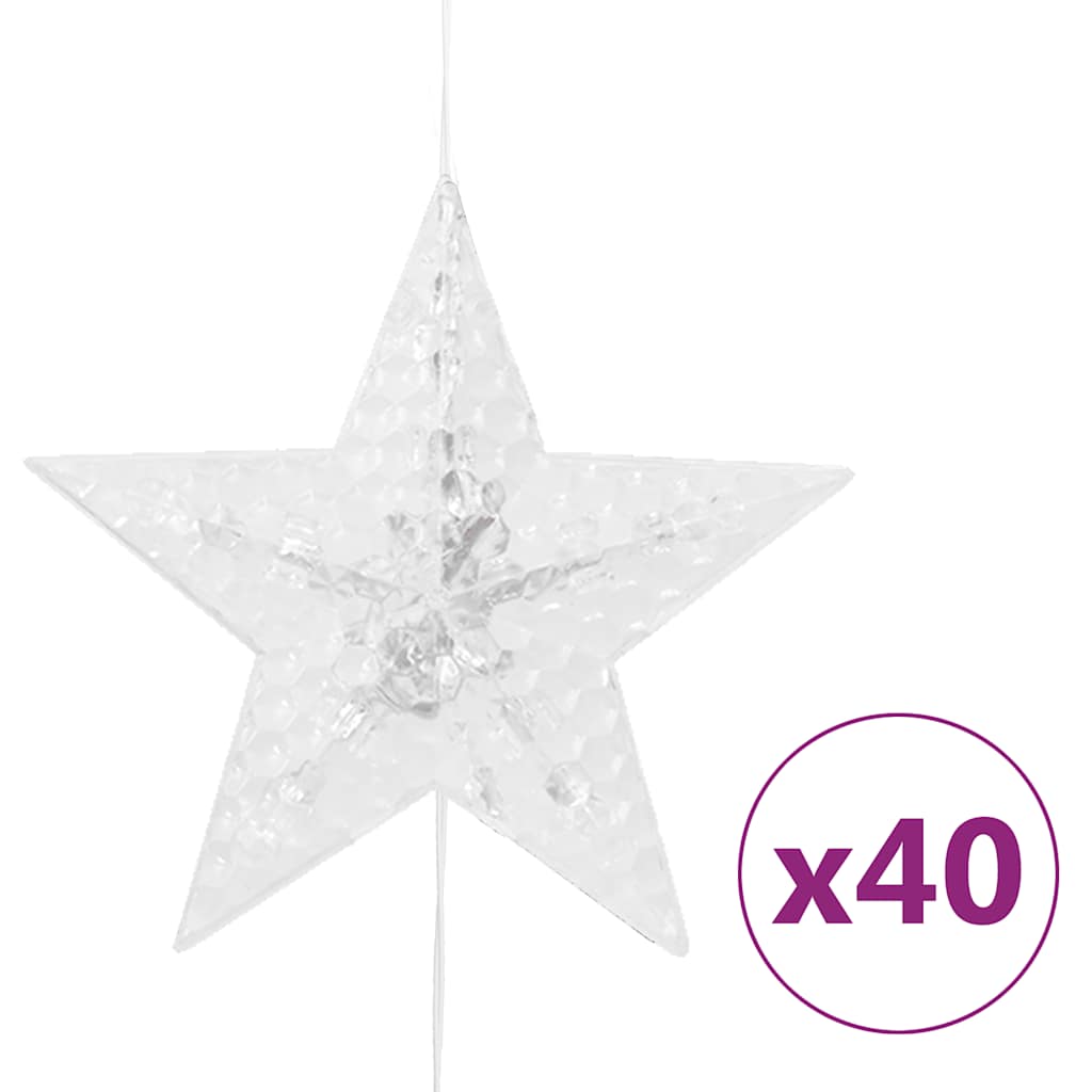 Étoiles de rideau de cordon lumineux vidaxl avec 200 LED 8 fonctions multi-colorants