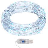 Vidaxl light cord with 400 microled's cold white 8 functions 40 m