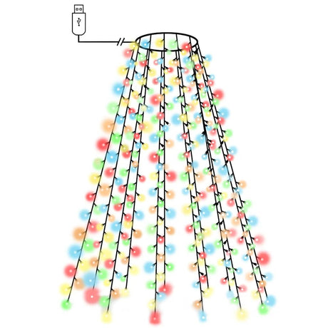 Éclairage d'arbre de Noël Vidaxl avec 150 LEDS Net Multi-Colored 150 cm