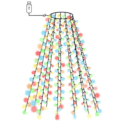 VidaXL éclairage de sapin de Noël avec 180 LED, filet multicolore, 180 cm