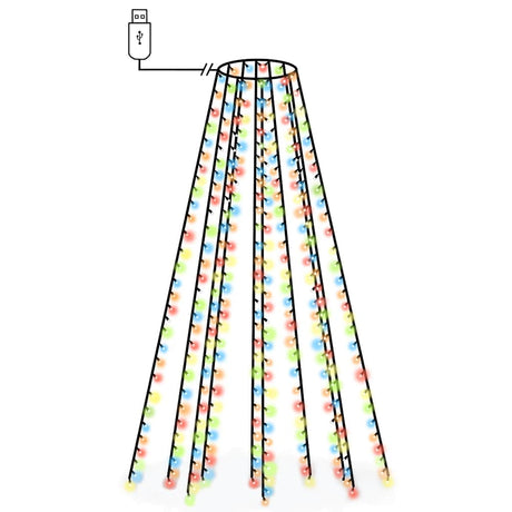 Vidaxx éclairage de sapin de Noël avec 250 LED, filet multicolore, 250 cm