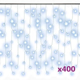 Rideau lumineux vidaxl avec 400 LED et 8 fonctions 10 m de blanc froid