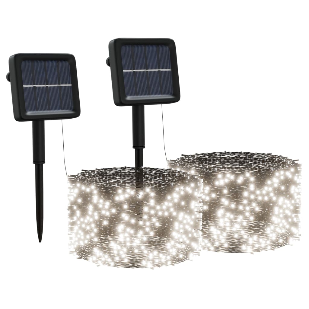 Cordons lumineux Vidaxl 2 Sts avec 2x200 LEDS solaires à l'intérieur du blanc froid à l'extérieur
