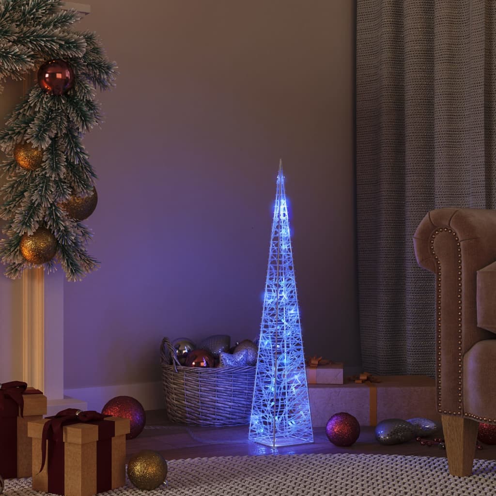 Vidaxl Cone léger LED décoratif 60 cm Bleu acrylique
