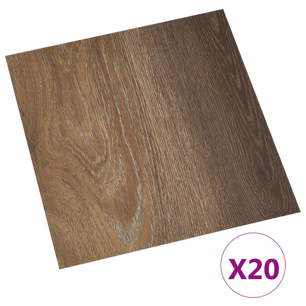 Vidaxl Floorboards 20 St Self -Adhesive 1,86 m² PVC hnědá