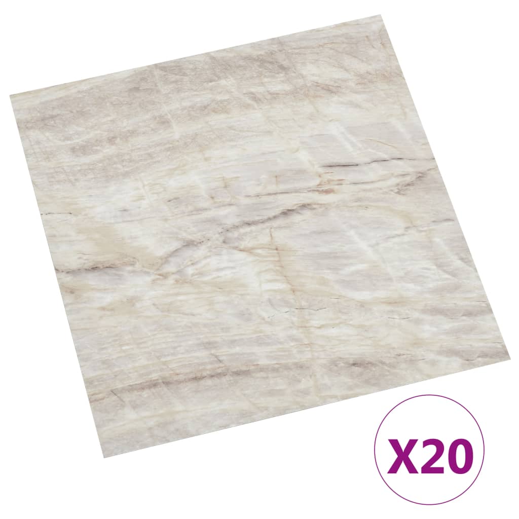 Tablas de piso Vidaxl 20 st autoadhesivo 1.86 m² pvc beige