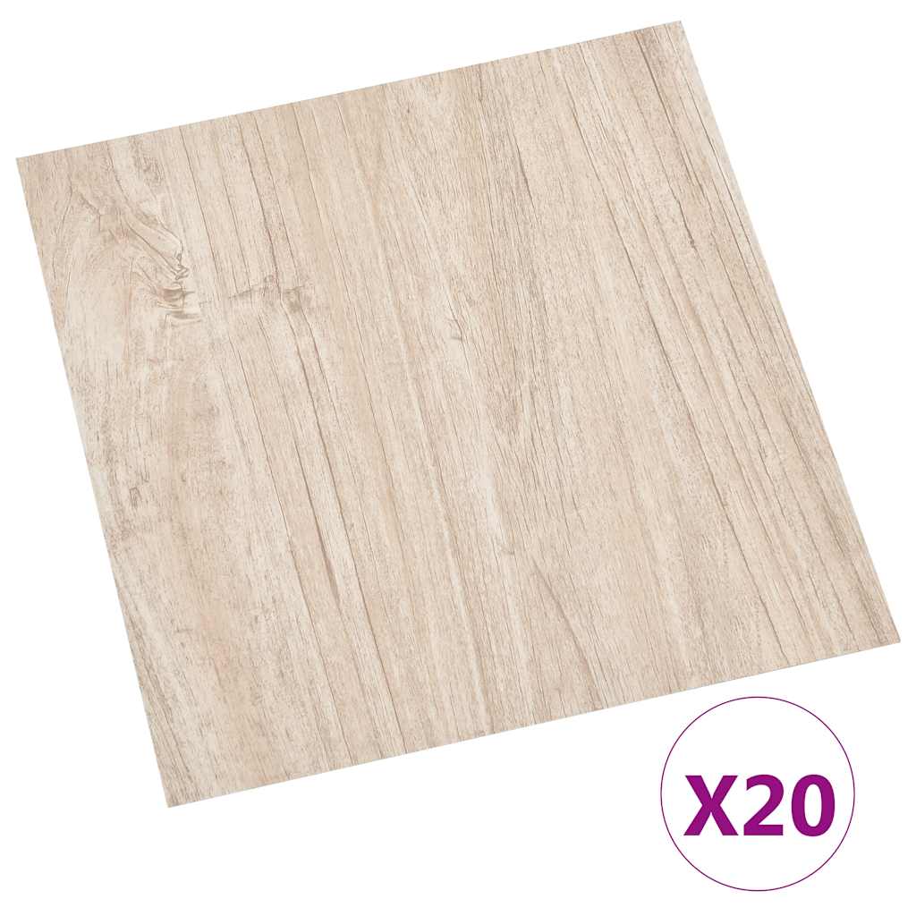 Vidaxl Floorboards 20 ST Self -fast 1,86 m² PVC lysebrun