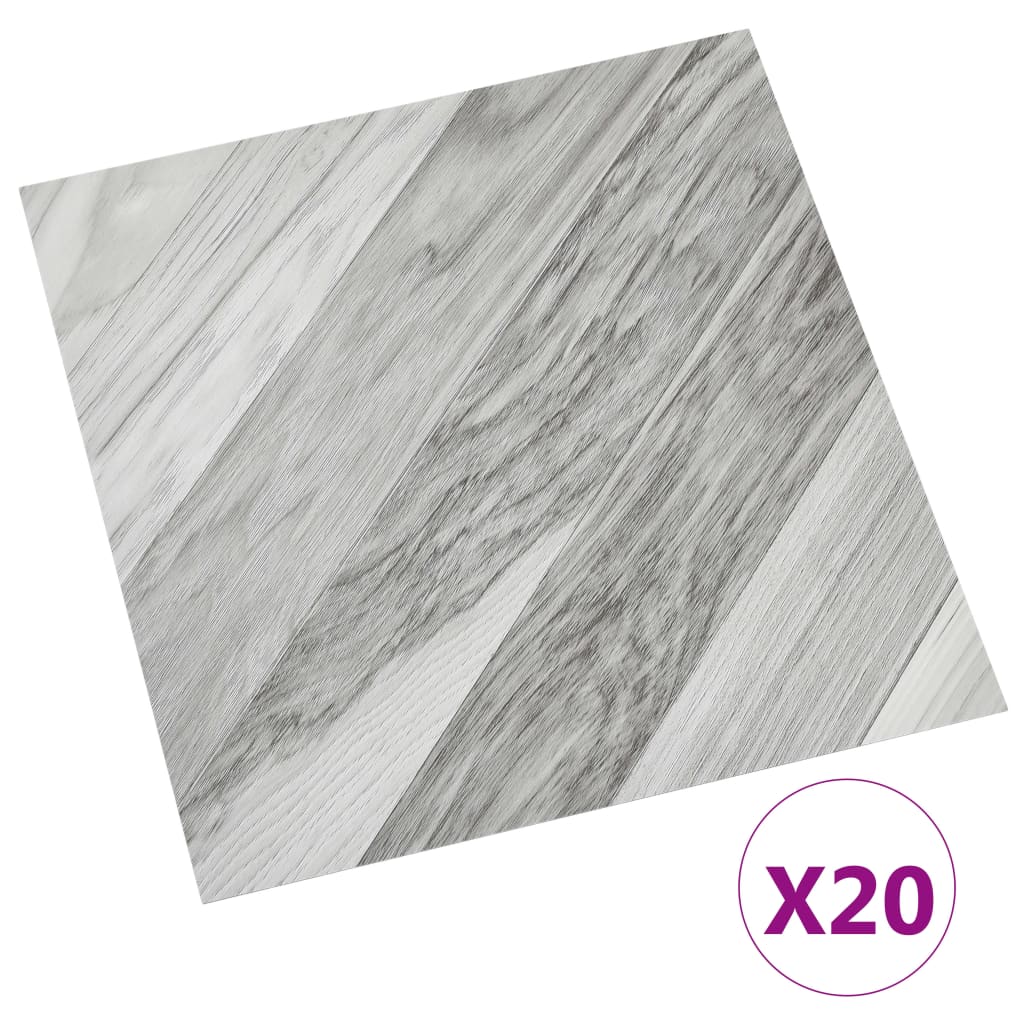 Vidaxl Floor Abeards 20 St Autoadesivo 1,86 m² Pvc Striped Grey