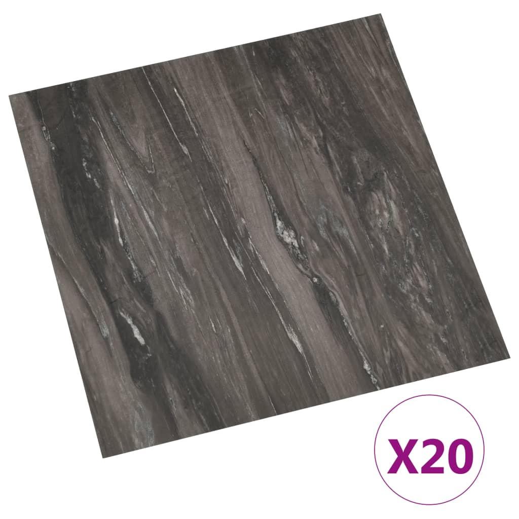 Vidaxl floorboards 20 st self -adhesive 1.86 m² PVC dark gray