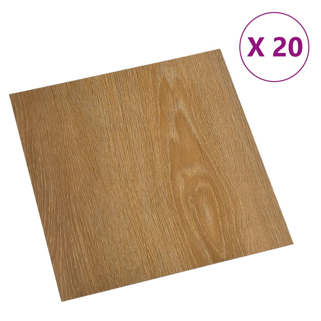 Vidaxl planches de sol 20 pcs autocollantes 1,86 m² PVC marron