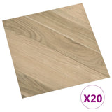 Planches de plancher vidaxl 20 ST auto-adhésif 1,86 m² en PVC brun rayé