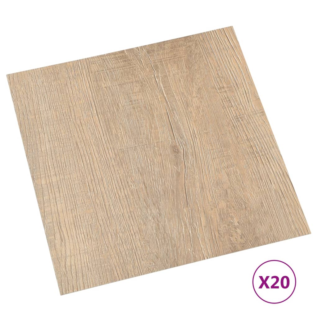 Tablas de piso Vidaxl 20 st autoadhesivo 1.86 m² PVC Brown