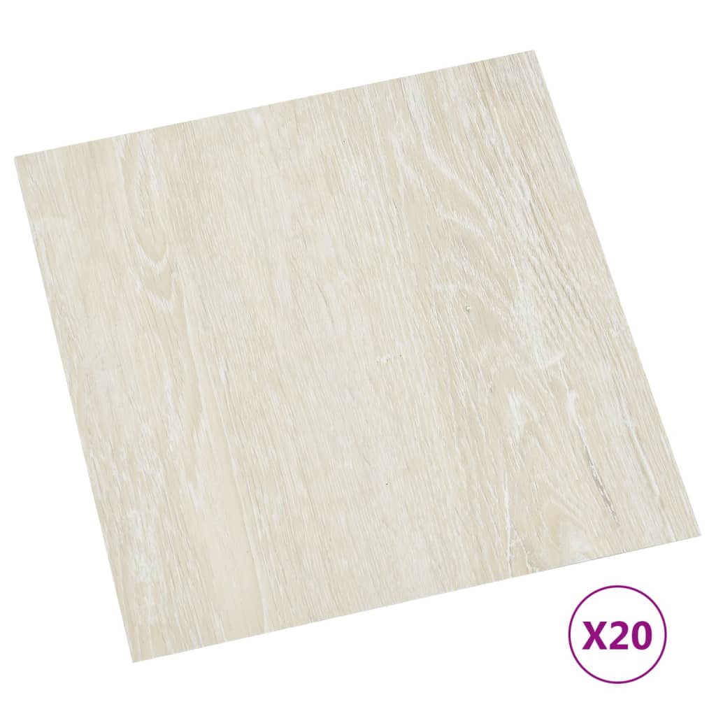 VIDAXL -Dielen 20 St. Selbstadhäsiv 1,86 m² PVC Cream -Colored