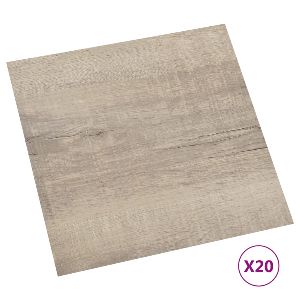 Tablas de piso Vidaxl 20 st autoadhesivo 1.86 m² PVC Taupe