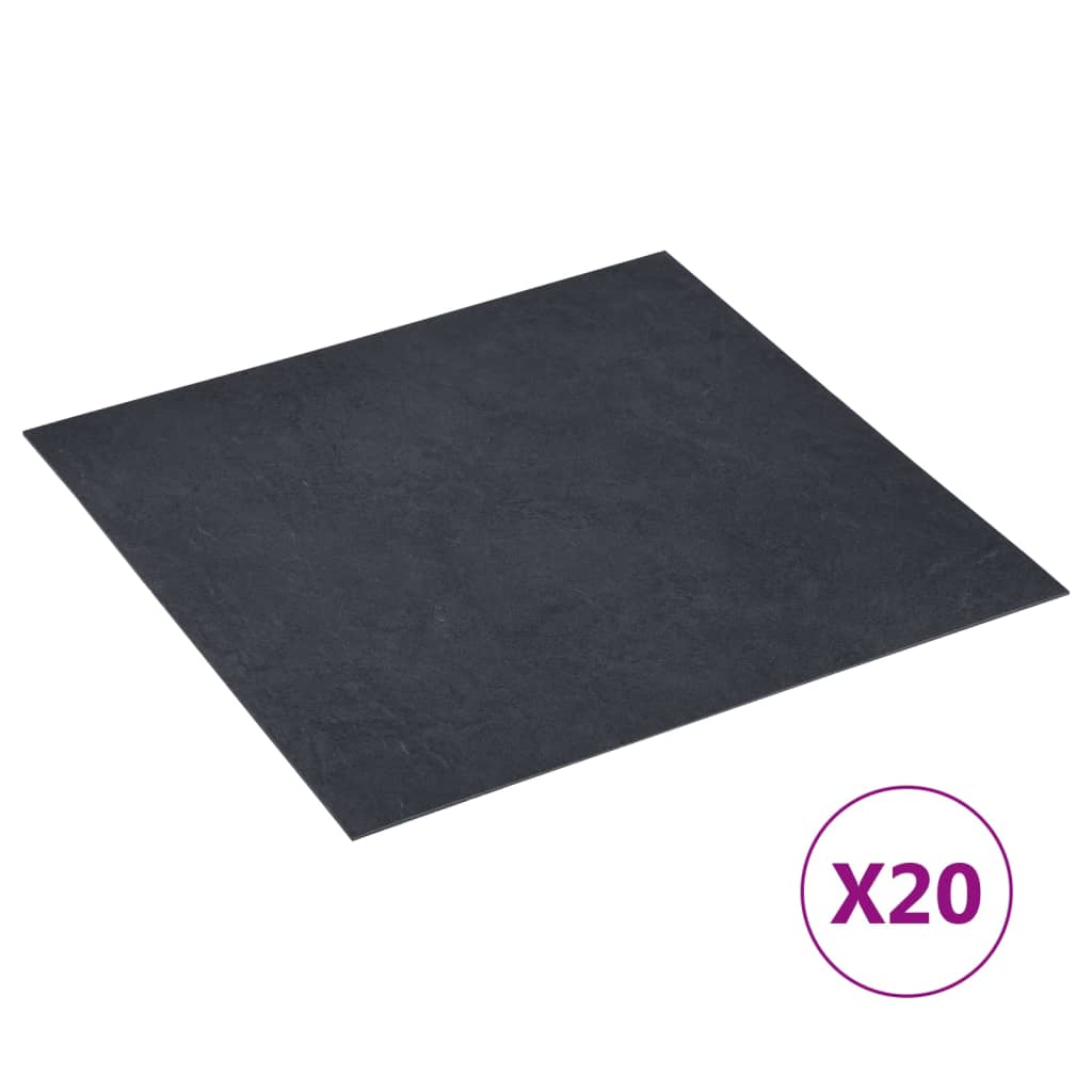 Vidaxl Floor Boards 20 S Self -adhezyjna 1,86 m² PVC Czarny marmurowy wzór