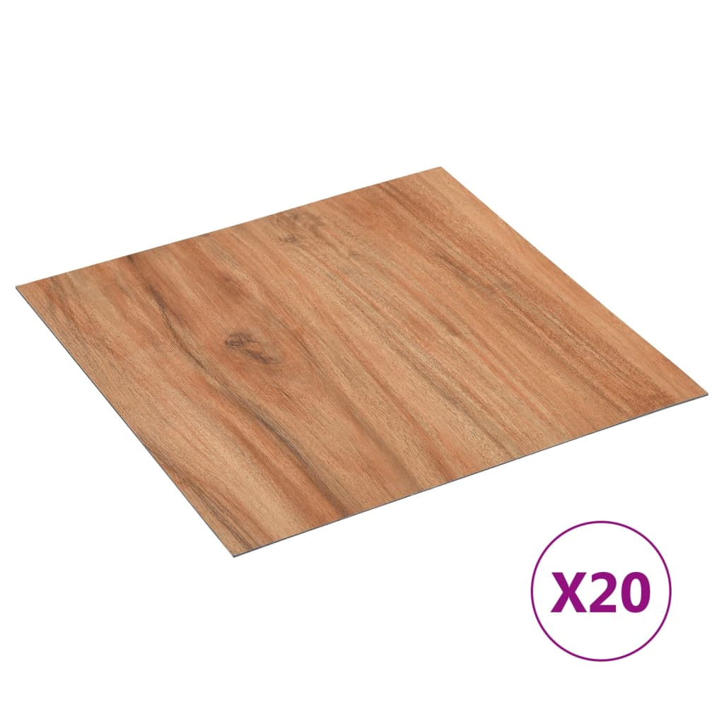 Tablas de piso Vidaxl 20 st autoadhesivo 1.86 m² PVC Naturel