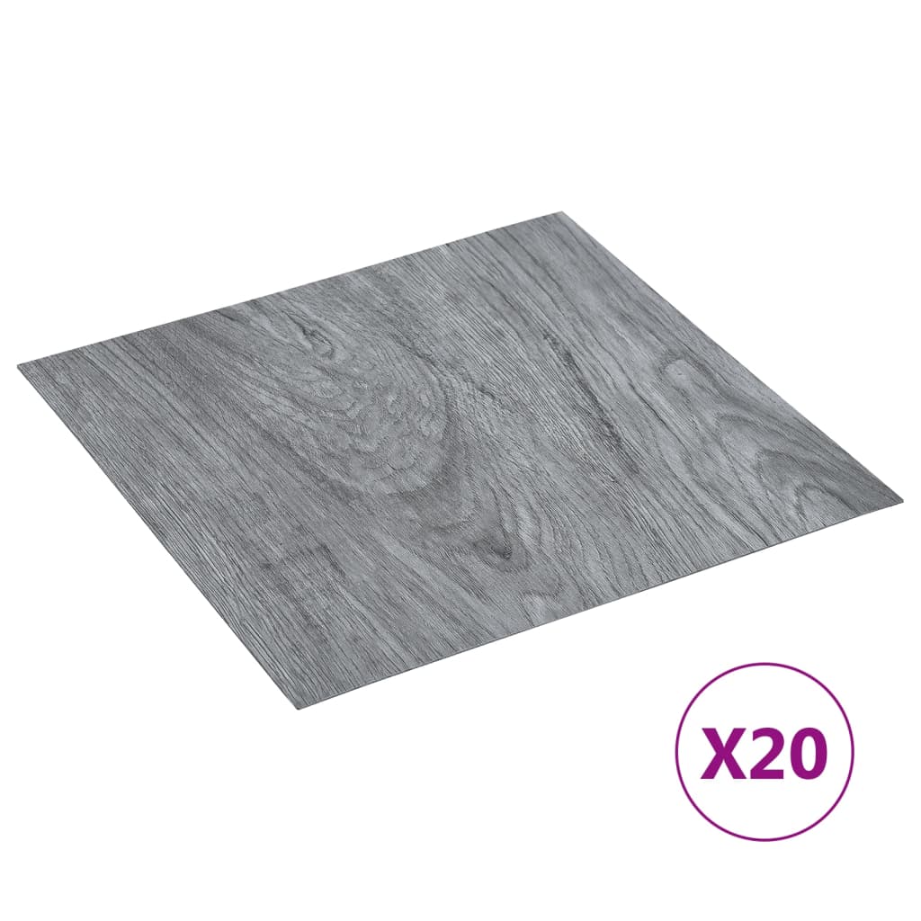 Vidaxl Floor Abeards 20 St Autoadesivo 1,86 m² PVC Grigio chiaro