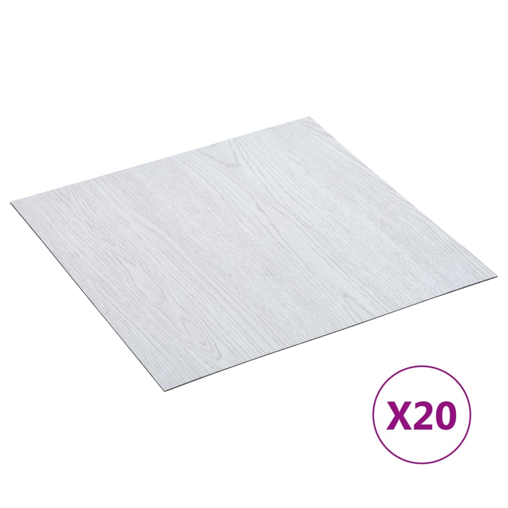 Vidaxl Floorboards 20 ST auto-adhésif 1,86 m² PVC blanc