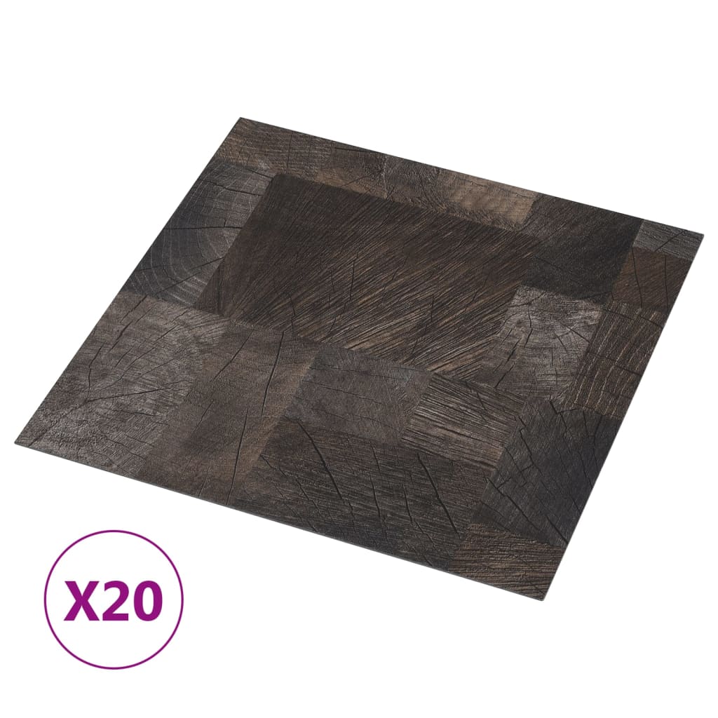 Planches de sol VidaXL 20 pièces autocollantes 1,86 m² structure en bois