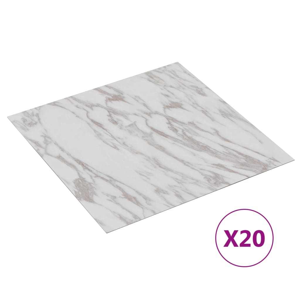 Vidaxx planches de sol 20 pcs autocollantes 1,86 m² PVC motif marbre blanc
