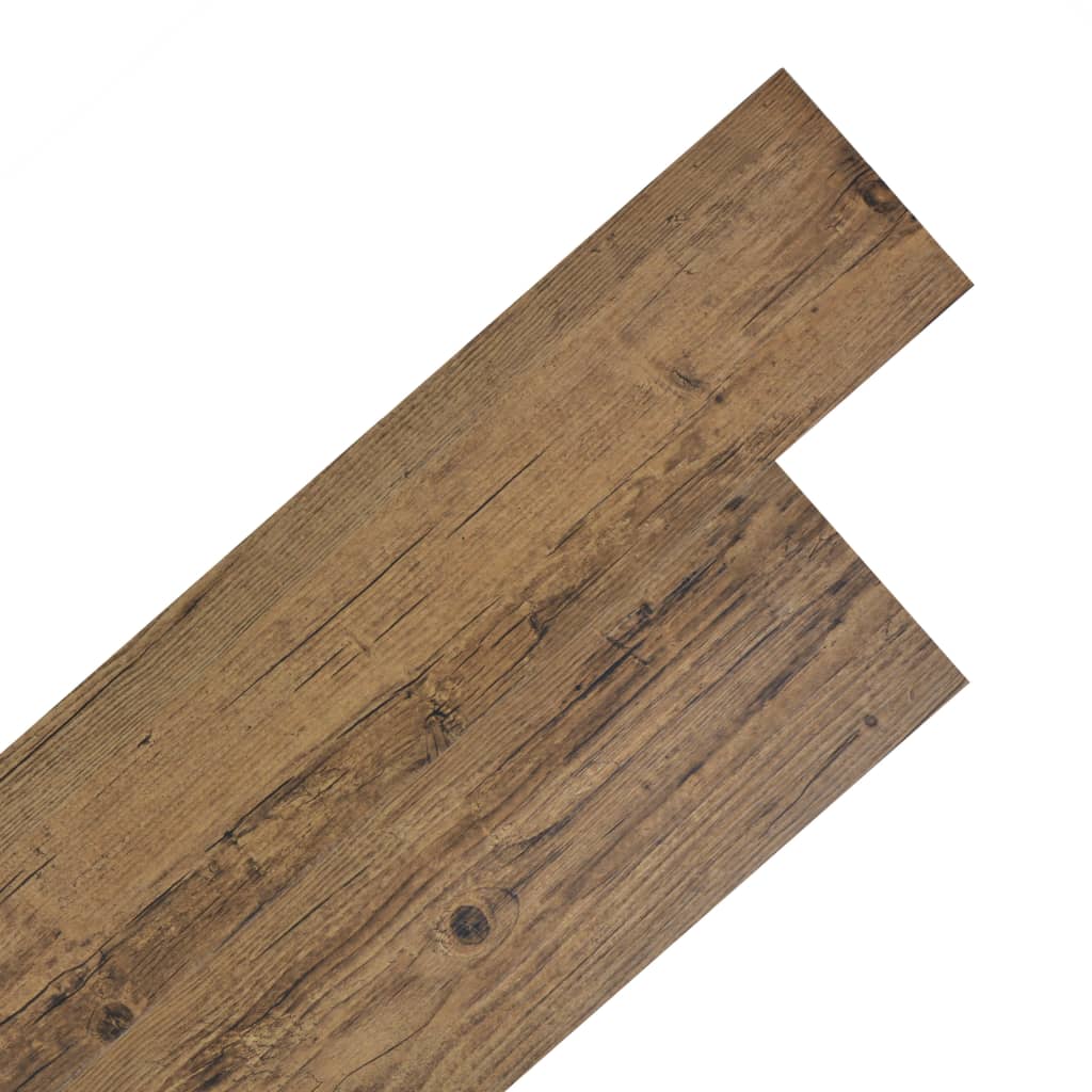 Vidaxl golvbrädor självhäftande 5,21 m² 2 mm PVC Walnut Brown