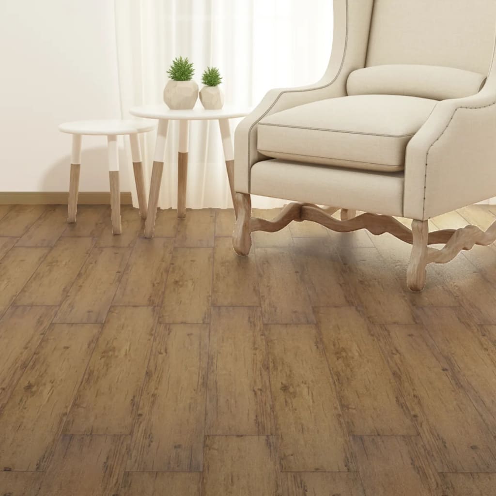 Vidaxl Floorboards Selvlavt 5,21 m² 2 mm PVC Walnut Brown