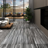 Planches de plancher vidaxl auto-adhésives 5,21 m² 2 mm en PVC gris rayé